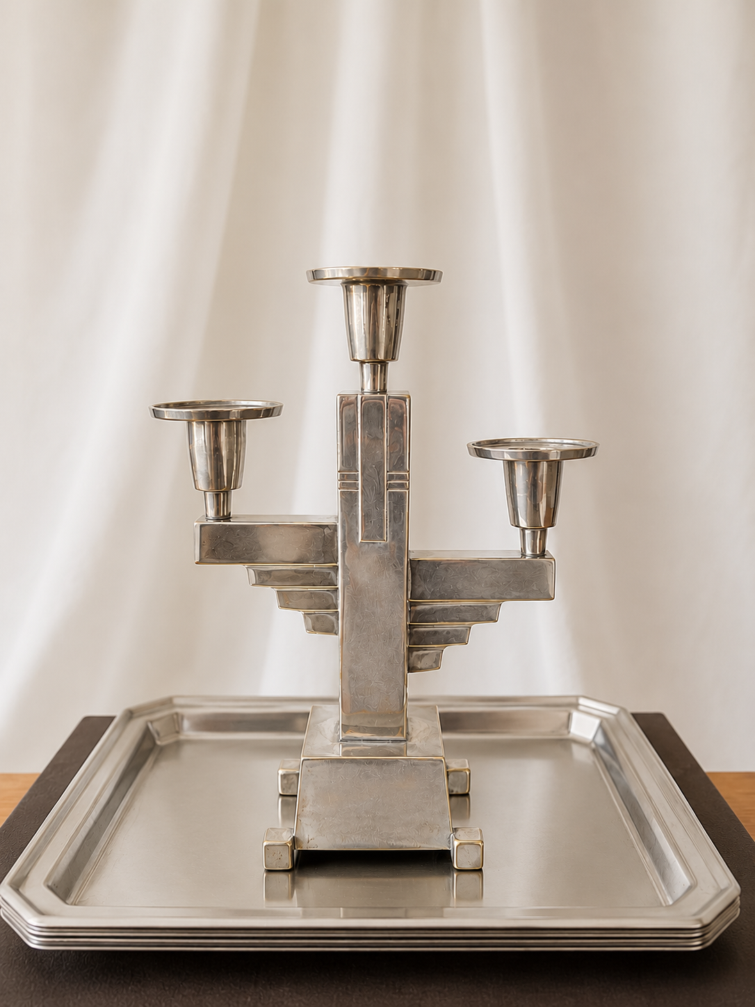 Art Deco Three Armed Candelabra