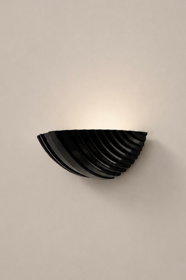 Pair of Black Murano Glass Wall Lamp