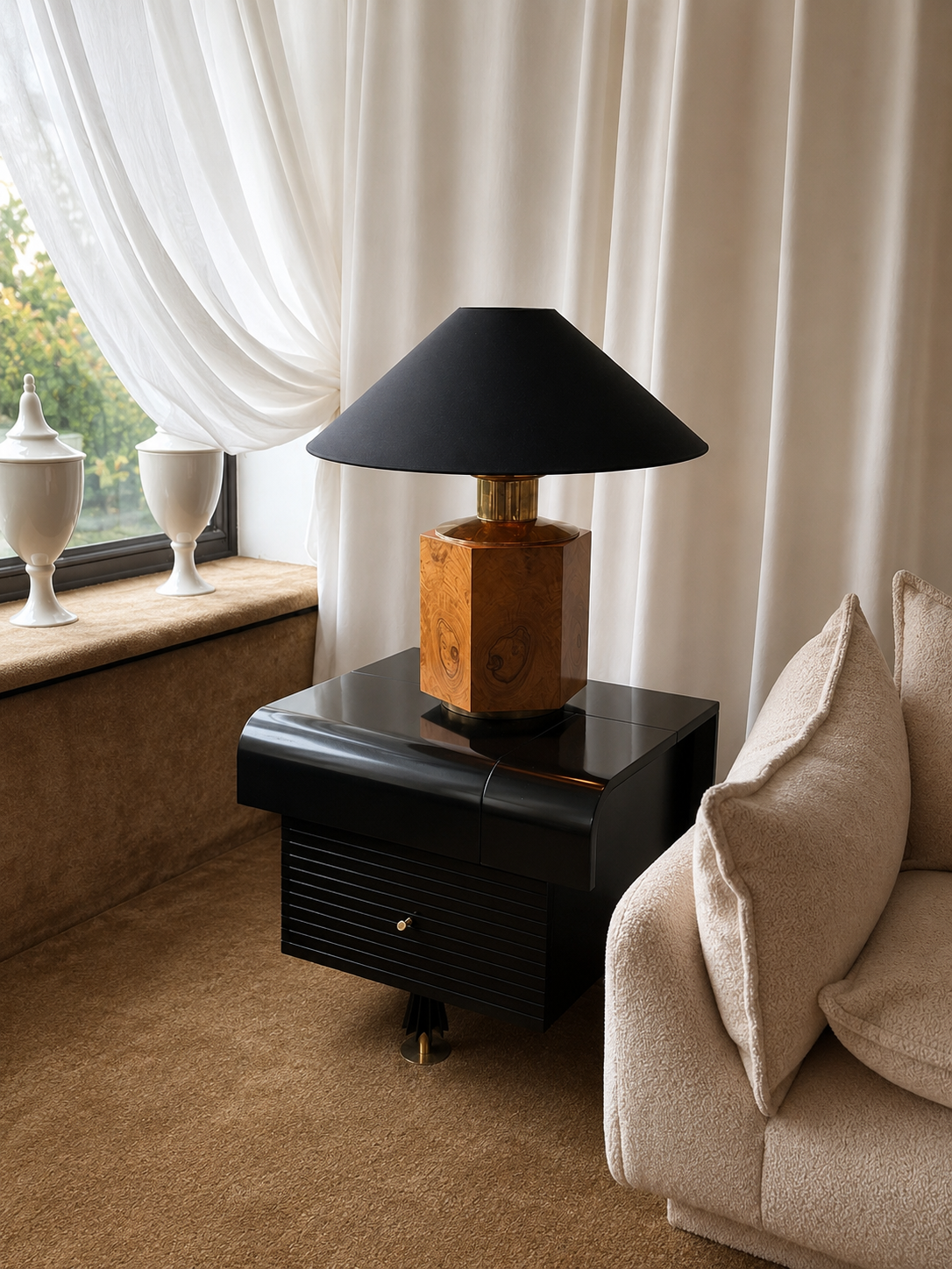 Pair of Solid Wood Table Lamps