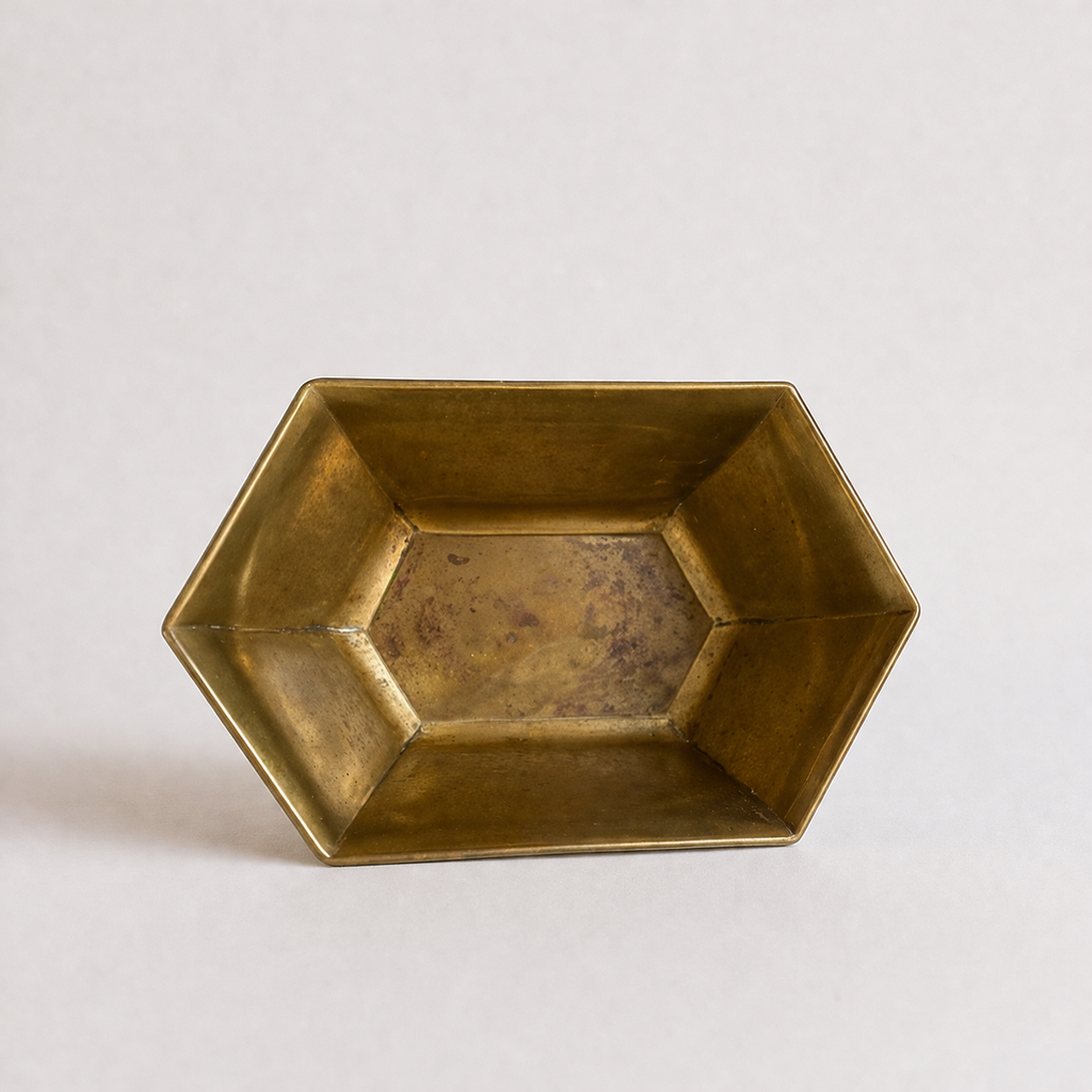 Hexagonal Brass Jardiniere