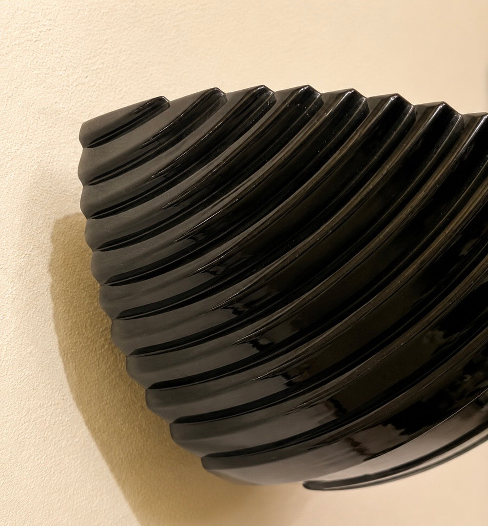 Pair of Black Murano Glass Wall Lamp
