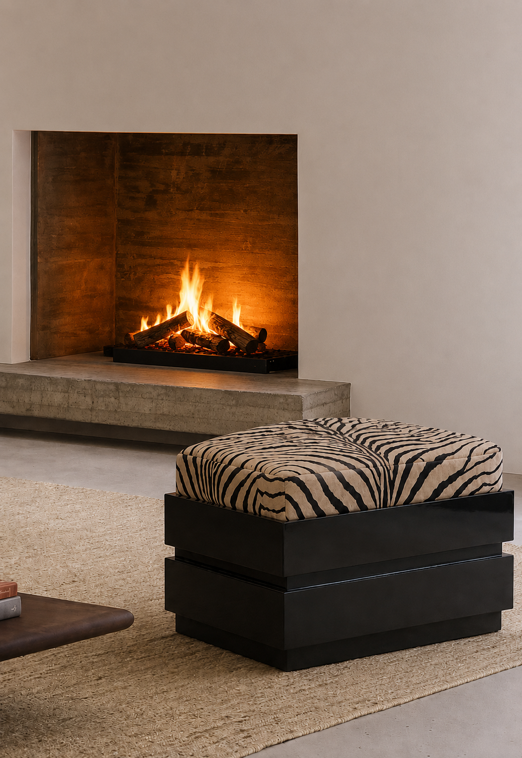 Zebra Ottoman