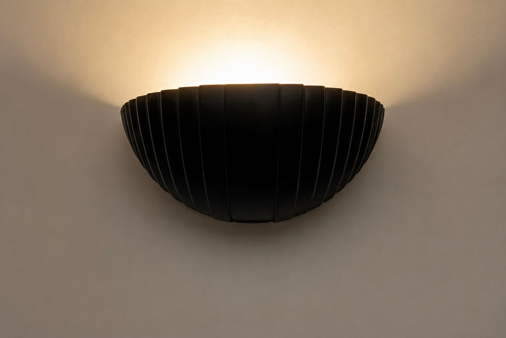 Pair of Black Murano Glass Wall Lamp