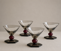 Set of 4 Art Deco Murano Glass Coupe