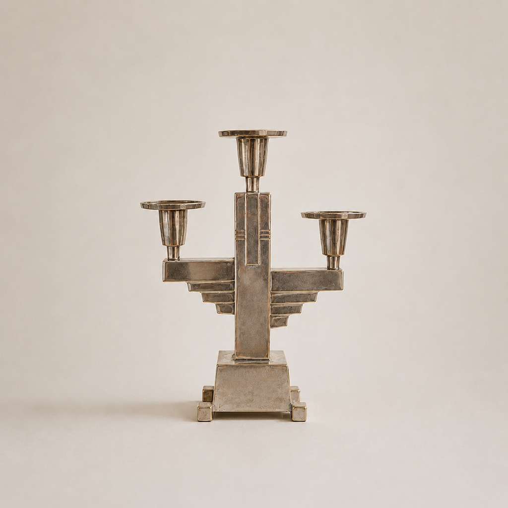 Art Deco Three Armed Candelabra