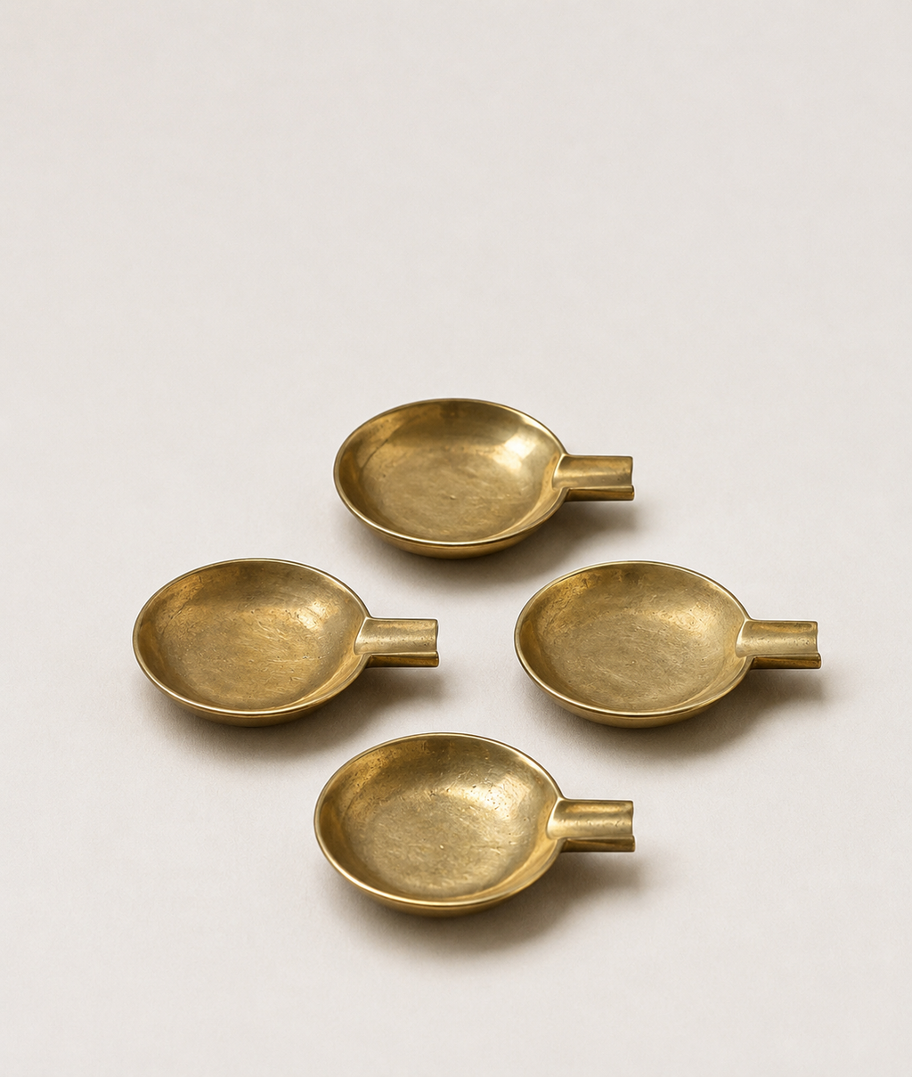Vintage Brass Stackable Ashtray Set