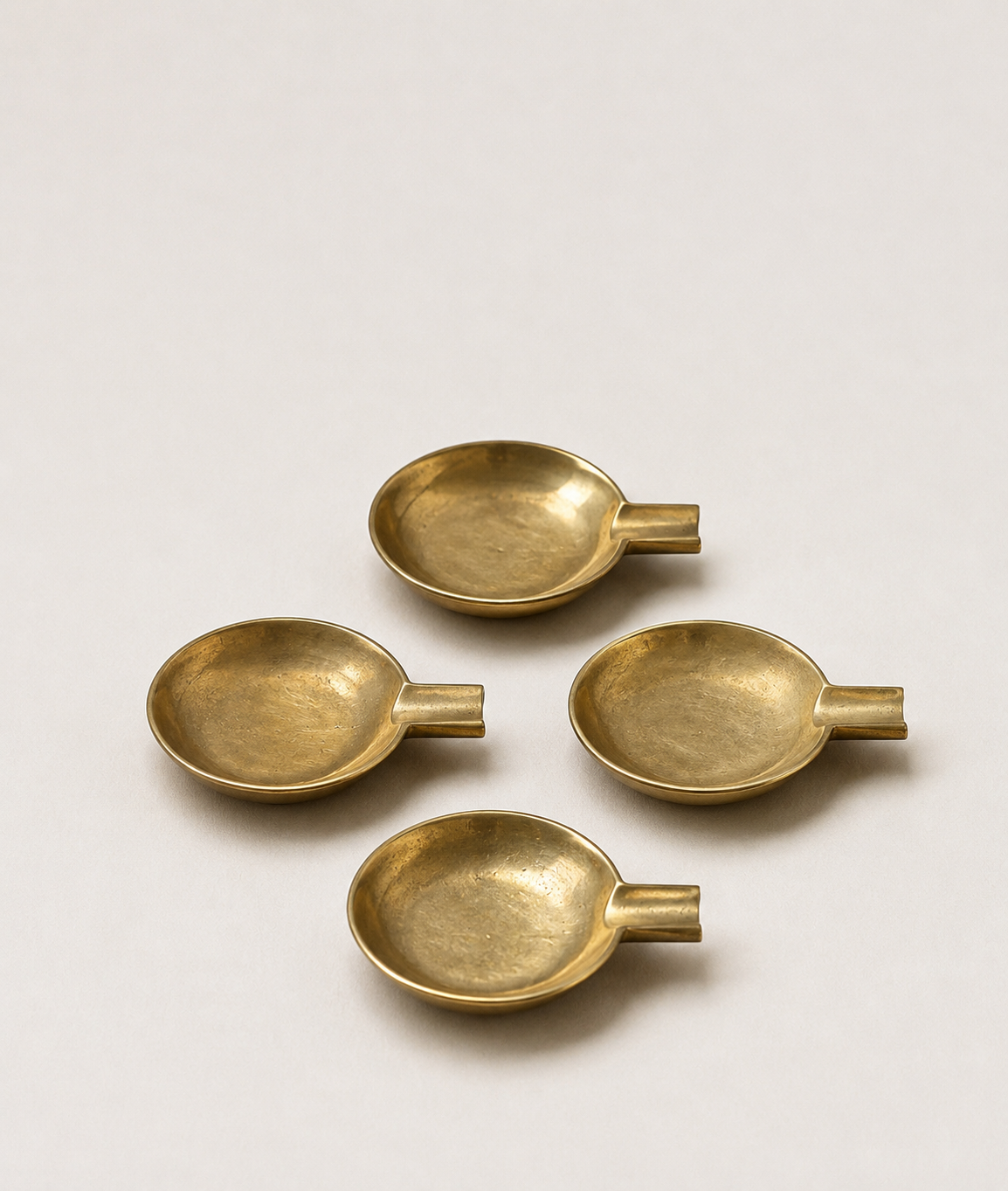 Vintage Brass Stackable Ashtray Set