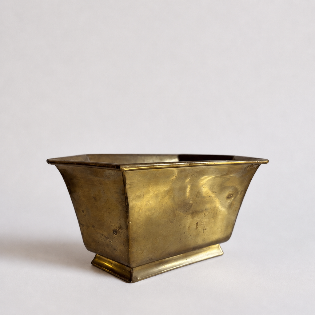 Hexagonal Brass Jardiniere
